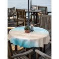 thumbnail image 2 of Outdoor Tablecloth with Umbrella Hole for Patio/Picnic/Party/Camping, Blue Coastal Waterproof Table Cloth Round Cover Washable, Beach Nautical Seaside Ocean Beige (Dia 60"), 2 of 9