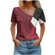 thumbnail image 1 of Tops de Algodón para Mujeres Cuello en V Casual de Manga Corta, Imitación Algodón Primavera Y Blusa de Verano, 1 of 5
