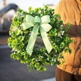 thumbnail image 4 of Orangide St. Patrick's Day Wreath Artificial with Green Clovers and Bow, Front Door Hanging Decor, Spring Festival Irish Holiday Decoration, 20 Inches, 4 of 5