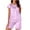 Purple, variant on FAIWAD Womens Satin Pajama Sets Ruffle Hem Short Sleeve Tops with Shorts Pjs Set Casual Sleepwear Soft Loungewear