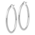 thumbnail image 2 of 14K White Gold Earring Hoop Women'S 40 mm Polished 2.5Mm Tube Earrings, 2 of 3