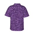 thumbnail image 3 of Goofa Purple Glitter Hawaiian Shirt for Men, Unisex Summer Beach Casual Short Sleeve Button Down Shirts,Aloha Tropical Floral print shirt-Large, 3 of 9