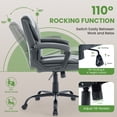 thumbnail image 4 of JONPONY Leather Office Chair, Big and Tall 400lbs Ergonomic Desk Chairs with Back Support, Executive Leather Chair with Wheels for Home Office, 360°Swivel Free, Grey, 4 of 14