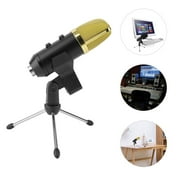 USB Condenser Microphone Set + Tripo d Stand Stable Studio Recording Podcast Audio Broadcast Mic BM-100