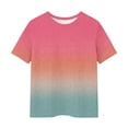 thumbnail image 5 of Zpanxa T Shirts for Girls Solid Color Round Neck Loose Fit Print Pattern Top Polyester Spandex 3-4 Years, 5 of 5