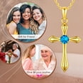 thumbnail image 6 of Taioiat Cross Necklaces for Women 14K Gold Plated December Birthstone Necklace Christian Pendant Religion Jewelry Gifts Wife Mother Girlfriend, 6 of 7
