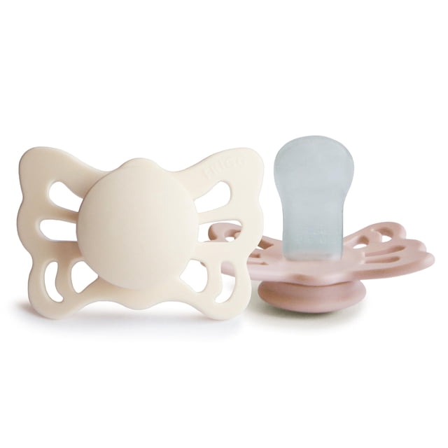 Chupete FRIGG Butterfly SilkySoft de silicona para 0-6 meses crema