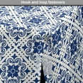 thumbnail image 4 of Moroccan Dog Crate Cover, Floral Inspired Classical Oriental Damask Repeating Simplistic Print, Easy to Use Pet Kennel Cover Small Dogs Puppies Kittens, 7 Sizes, Off White Dark Sky Blue, by Ambesonne, 4 of 6