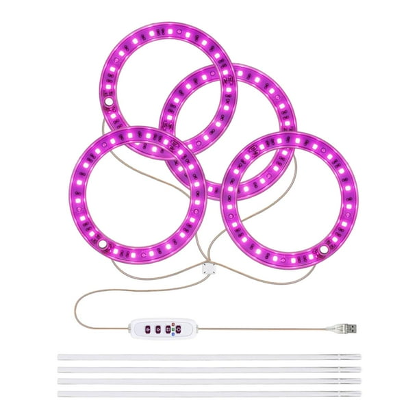 Lámpara LED de cultivo de espectro completo DC5V para plantas de interior, semillas, plantas y flores. Rosa violeta claro D