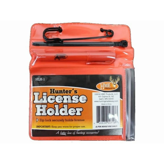 HME Hunter's License Holder with Pen & Zip Ties