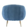 thumbnail image 2 of KOSSMAI Upholstered Teddy Soft Accent Armchair with Ottoman and Metal Legs for Living Room Bedroom Blue, 2 of 6