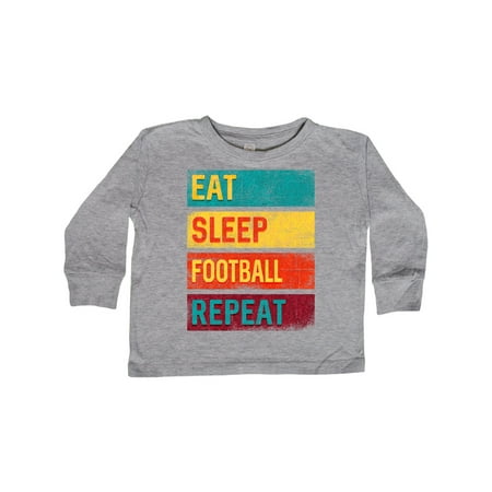 

Inktastic Football Sports Eat Sleep Football Repeat Gift Toddler Boy or Toddler Girl Long Sleeve T-Shirt