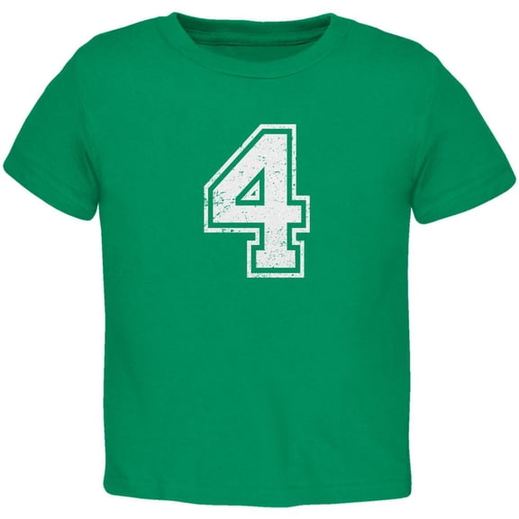 Birthday Kid Jersey 4 4th Fourth Kelly Green Toddler T-Shirt - 4T