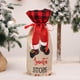 thumbnail image 4 of Bottle Bag, Red And Checkered, Elderly Chimney Climber Wine Bottle Bag, Portable, Foldable, Metal Frame, For Wedding, Champagne Bottle Bag, Gift, Outdoor Party, 4 of 8