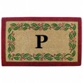 thumbnail image 1 of Nedia Home O2252P Tapis de Coco Robuste 22 x 36 Po - Bordure Ivoire Houx Monogrammée P, 1 of 1