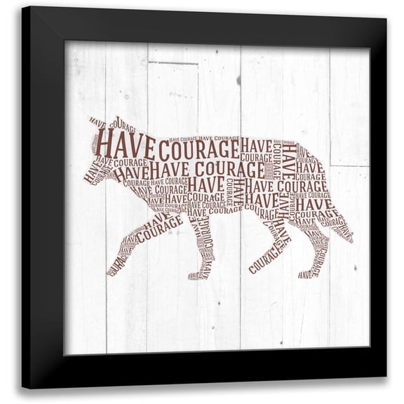 Perrenoud, Aubree 12x12 Black Modern Framed Museum Art Print Titled - Wolf Shiplap