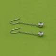 thumbnail image 4 of 6MM Square Shape White Cz Gemstone 925 Sterling Silver Long Dangle Earrings, 4 of 4