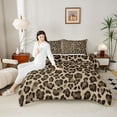 thumbnail image 4 of Homewish Cheetah Print Full Size Comforter Sets 3-Piece for Female Men Adults,Jungle Animal Leopard Bedding Comforter Set,Woodland Wildlife Lightweight Bedding Sets,Ultra Soft Home Decor,Reversible, 4 of 8