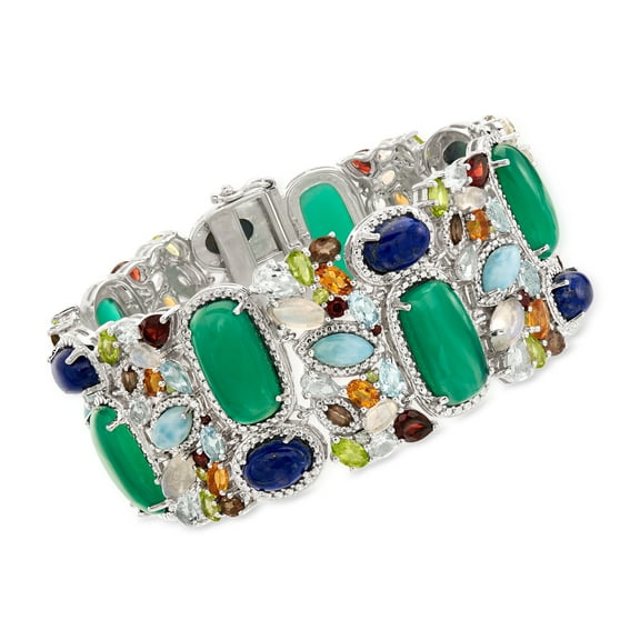 Ross-Simons 95.00 ct. t.w. Multi-Gem Bracelet in Sterling Silver, Women's, Adult