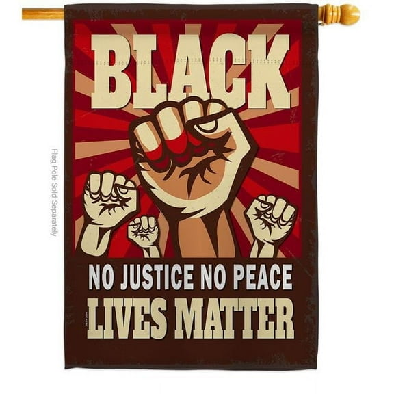 USA Decoration H170018-BO 28 x 40 in. No Justice Peace Black History Lives Matter Double-Sided Decorative Vertical House Flags - Decoration Banner Garden Yard Gift