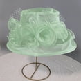 thumbnail image 4 of Shihyeh Women’s Organza Church Tea Party Wedding Fascinator Derby Hat Wide Brim Sun Hats, 4 of 6