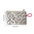 thumbnail image 3 of Quilted Heart Cosmetic Storage Pouch Portable Organizer, Lightweight Zipper Bag For Earphones Coins Makeup And Small Essentials, Compact Travel Accessory Storage Solution, 3 of 6