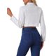 thumbnail image 3 of CHAQUETA DE JEAN CASUAL INSPIRE CHIC PARA MUJER CON CUELLO Y BOTONES DE MANGA LARGA, CROP, COLOR BLANCO, 3 of 6