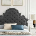 thumbnail image 5 of Tufted Platform Bed Frame, Full Size, Velvet, Dark Grey Gray, Modern Contemporary Urban Design, Bedroom Master Guest Suite, 5 of 10