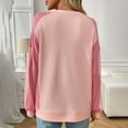 thumbnail image 5 of Lenpel Sweatshirt for Women Crewneck Long Sleeve Asymmetrical Hem Color Block Textured Pullover Sweatshirts Loose Casual Sweater Tops(Pink,X-Large), 5 of 5