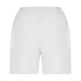 thumbnail image 4 of Tmtolofot Womens Summer Fashion Shorts With Pockets High Waist Lightweight Cotton Linen Short Casual Shorts For Breathable Durable Shirring,1_White,3X-Large, 4 of 8