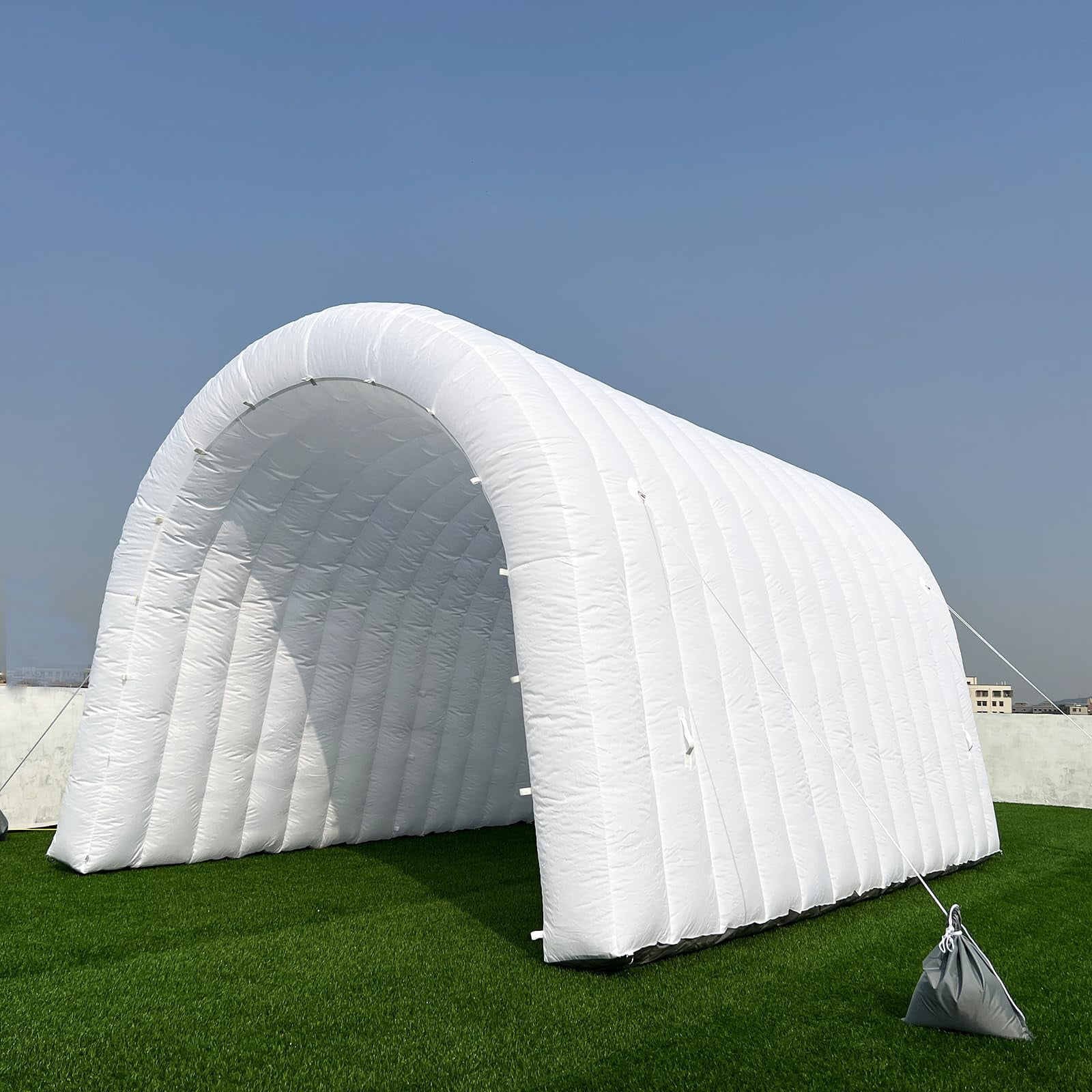 Inflatable Sports Tunnel Arch with Blower 16x10x10ft White Event Entrance for Shops Schools & Supermarkets