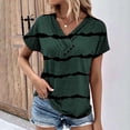 thumbnail image 2 of Summer Tops for Women UK Women's V Neck Short Sleeve Shirts Button Down Tunic Blouses Fall Basic Tops Tee S-3XL, 2 of 5