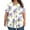 Multicolor, variant on QUNYINEY Floral Women Tops Crew Neck Short Sleeve Casual Blouses Loose Pleated Plus Size Pullover Tops