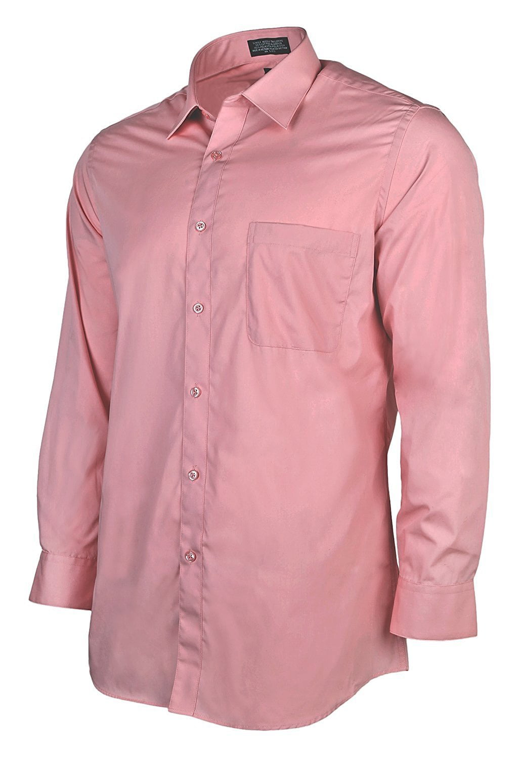 Marquis 009SL Men's Long Sleeve Slim Fit Solid Dress Shirt - Dusty Rose - 
