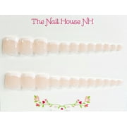 Classic French Manicure Toe Nail Press On Nails by The Nail House NH - 24 Pieces