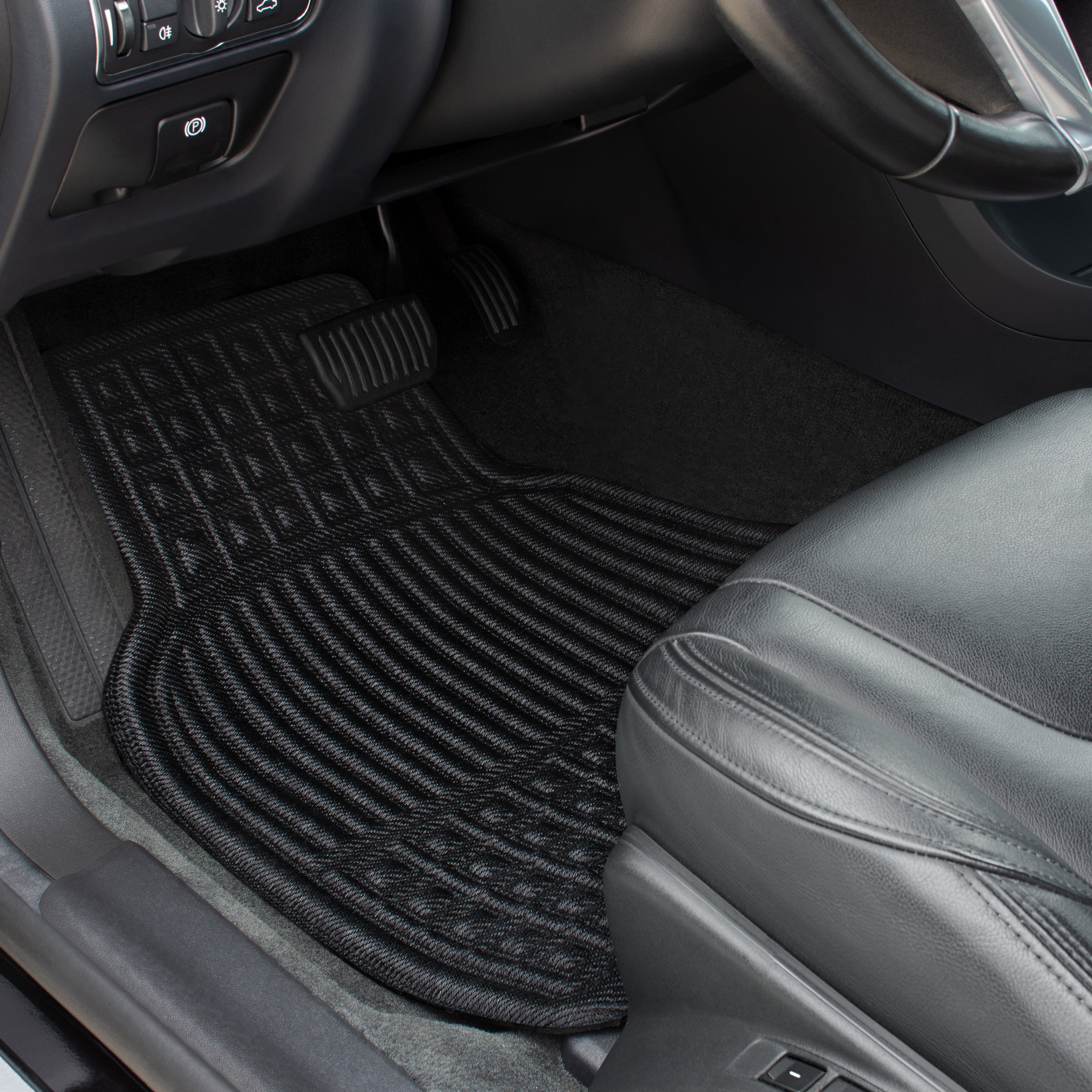 Duratex Gunmetal Blocks Universal Fit Woven Car Floor Mats 4 Pack