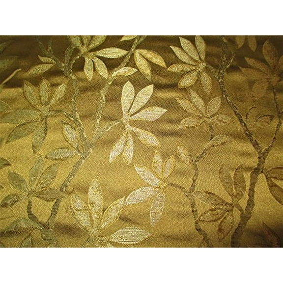 Fabric Robert Allen Beacon Hill Summer Leaves Caper 100% Silk Drapery HH43