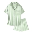 thumbnail image 4 of Arshiner Girls Pajamas Silk Satin Pajama Sleepwear Button Down Pj Set Loungewear, 4 of 4