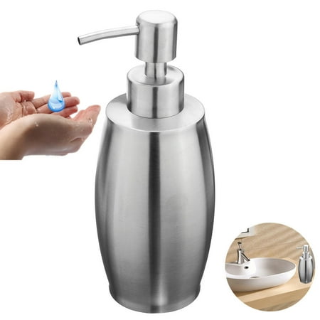 Stainless Steel Shampoo Dispenser 375ML Stainless Steel Hand Soap & Lotion Dispenser Pump Foam Bottles Liquid Shampoo Container Sanitizer For Kitchen Sink Countertops Bathroom ()