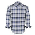 thumbnail image 2 of Coevals Club Men's Western Cowboy Long Sleeve Pearl Snap Plaid Work Shirts Blue Light Gray 13 4X-Large, 2 of 4
