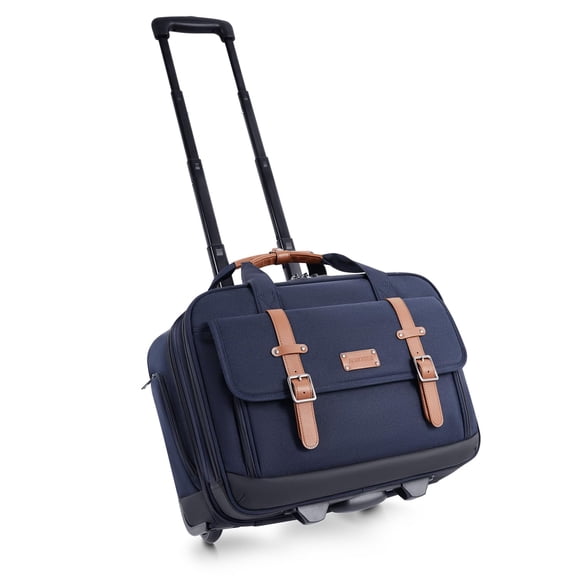 Rolling Laptop Bag for Men and Women, 17 Inch Roller Computer Briefcase, Underseat Carry On Luggage Suitcase with Wheels, Waterproof 2 Wheeled Case f