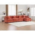 thumbnail image 6 of Newest Cloud Sofa 4 Seats (Ottoman is not included), Modern Sectional Couch, for Living Room Bedroom and Apartment, Comfy Double Layer Upholstered Seat Cushion, Breathable Chenille Fabric,Orange, 6 of 9