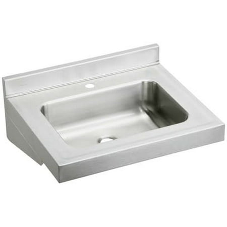 Elkay Elv22191 Stainless Steel 22" Wall Mount Single Bowl Single Faucet Hole Bathroom Sink