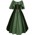 thumbnail image 3 of Vestido gótico de vendaje para mujer, vestido de tirantes finos con mangas con volantes, vestido de noche Formal con cuello redondo, vestido largo gótico para mujer 2023, 3 of 5