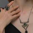 thumbnail image 4 of Collar de araña vintage con colgante de araña de cristal para Halloween, joyería de animales reptiles para mujer, 4 of 5