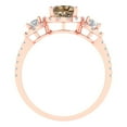 thumbnail image 4 of Three-Stone Engagement Ring for Women - 1.46ct Simulated Champagne Diamond in 14K Rose Gold Promise Ring, 4 of 8