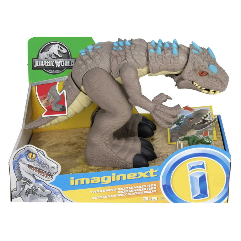 Imaginext Jurassic World Indominus Rex Dinosaur Toy with Thrashing Action for Preschool Child