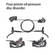 thumbnail image 2 of Freno de disco hidráulico Eigraketly 2 uds/Kit bicicleta de montaña izquierda trasera/delantera derecha 4 pistones, 2 of 6
