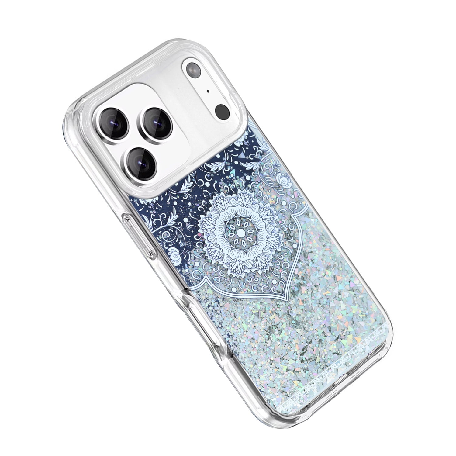 Strong Liquid Quicksand Glitter Cover Case for iPhone 17 Pro Max - Blue