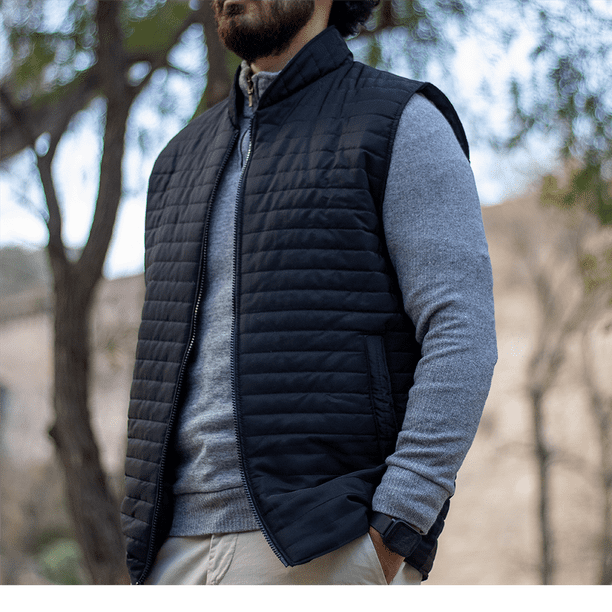 Chaleco para hombre ligero calientito resistente al agua para invierno Negro MACAR Chaleco caballero negro G Walmart en linea